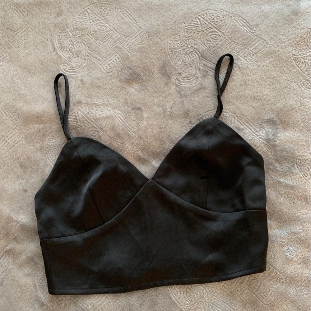 Garage satin crop top